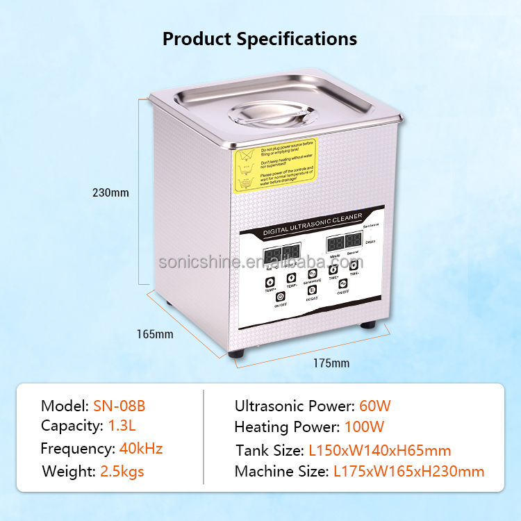 SN-08B 1.3L Elektryczna Ultrad – Ultrasonic Cleaner Lab recenzja i cena